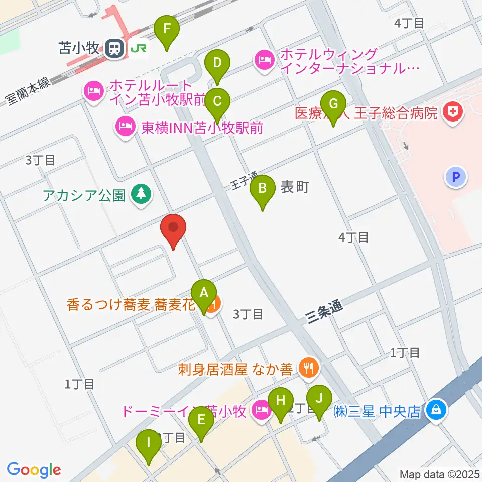 苫小牧エルキューブ周辺のカフェ一覧地図