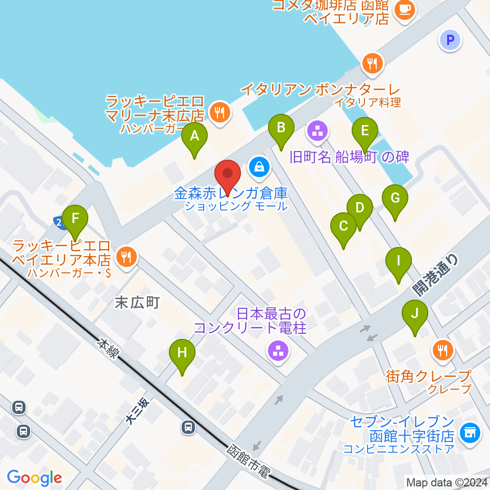 金森ホール周辺のカフェ一覧地図