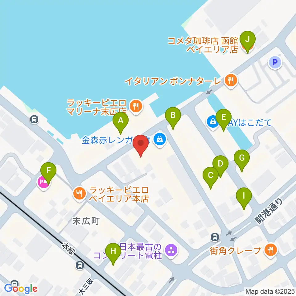 金森ホール周辺のカフェ一覧地図