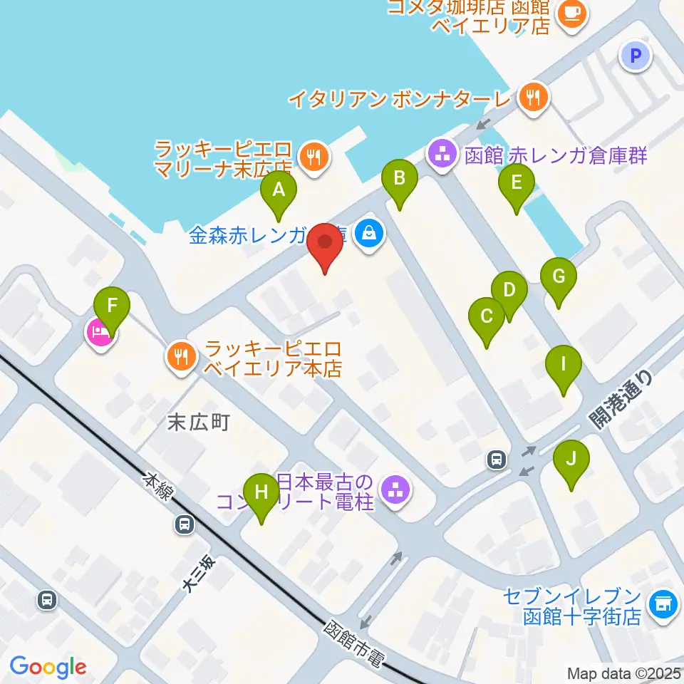 金森ホール周辺のカフェ一覧地図