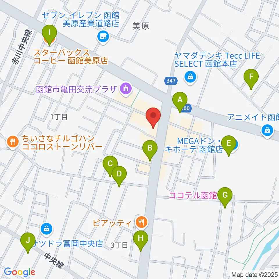 函館club COCOA周辺のカフェ一覧地図