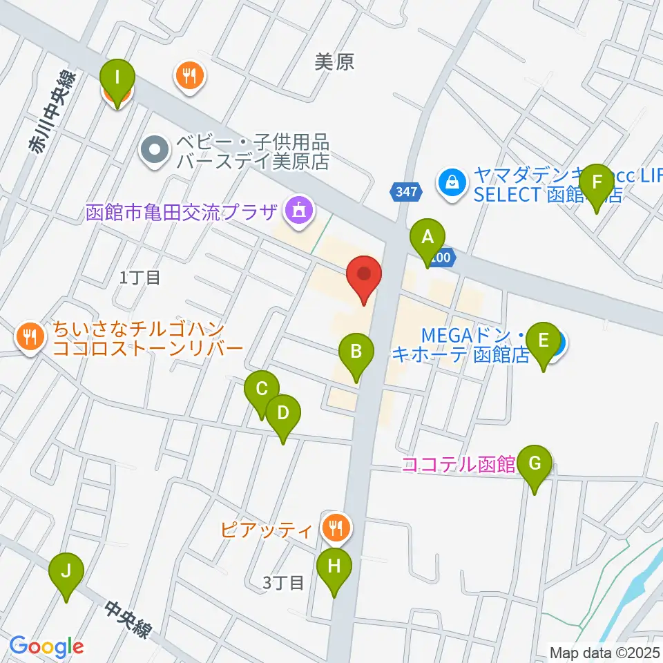 函館club COCOA周辺のカフェ一覧地図