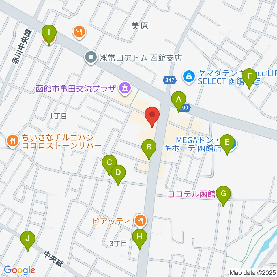 函館club COCOA周辺のカフェ一覧地図