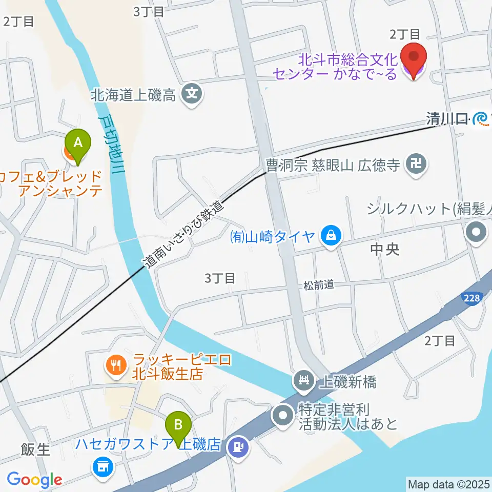 北斗市総合文化センター かなでーる周辺のカフェ一覧地図
