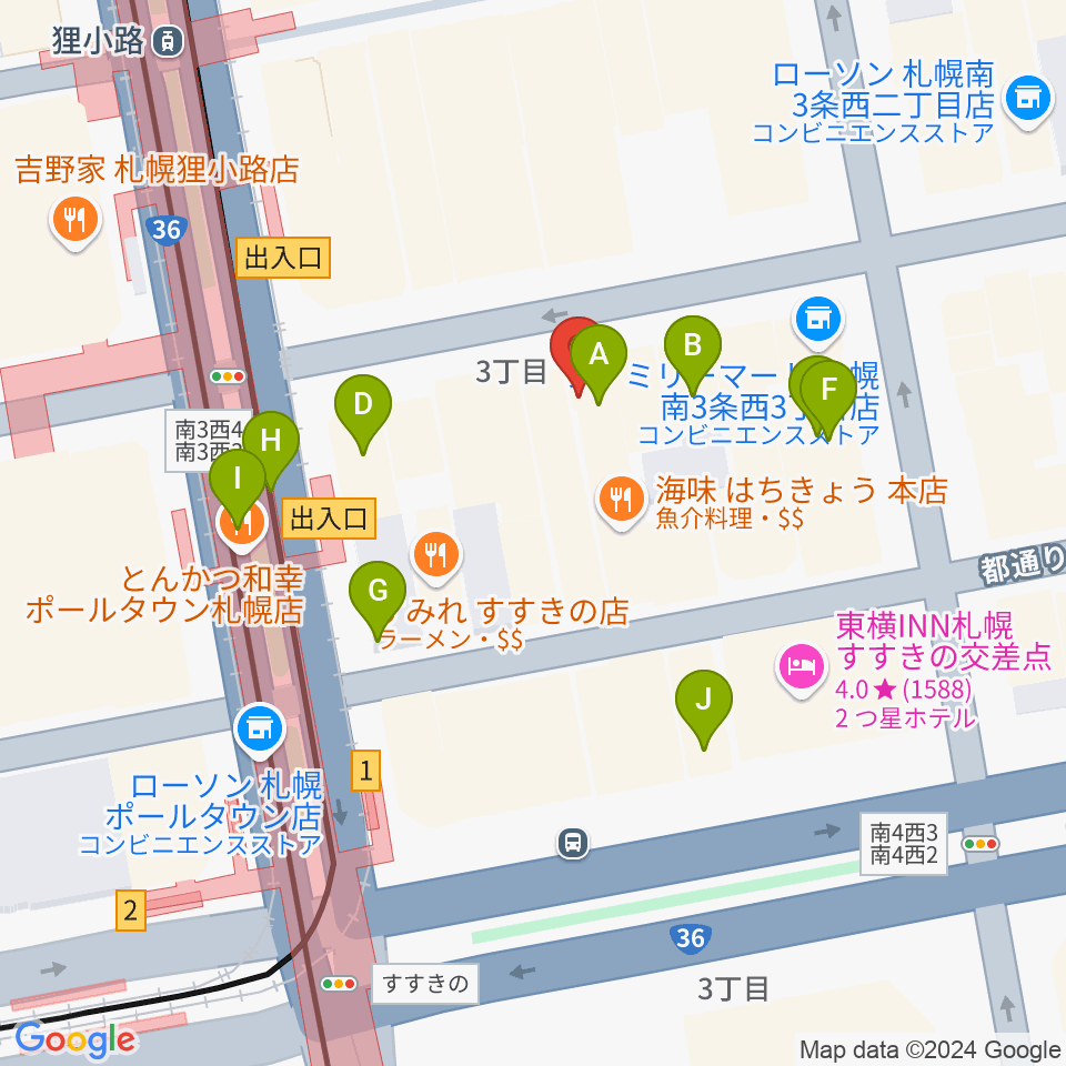 ジャズライヴ スローボート周辺のカフェ一覧地図