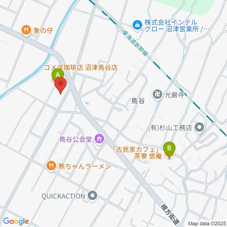 MUSIC LA FESTA周辺のカフェ一覧地図