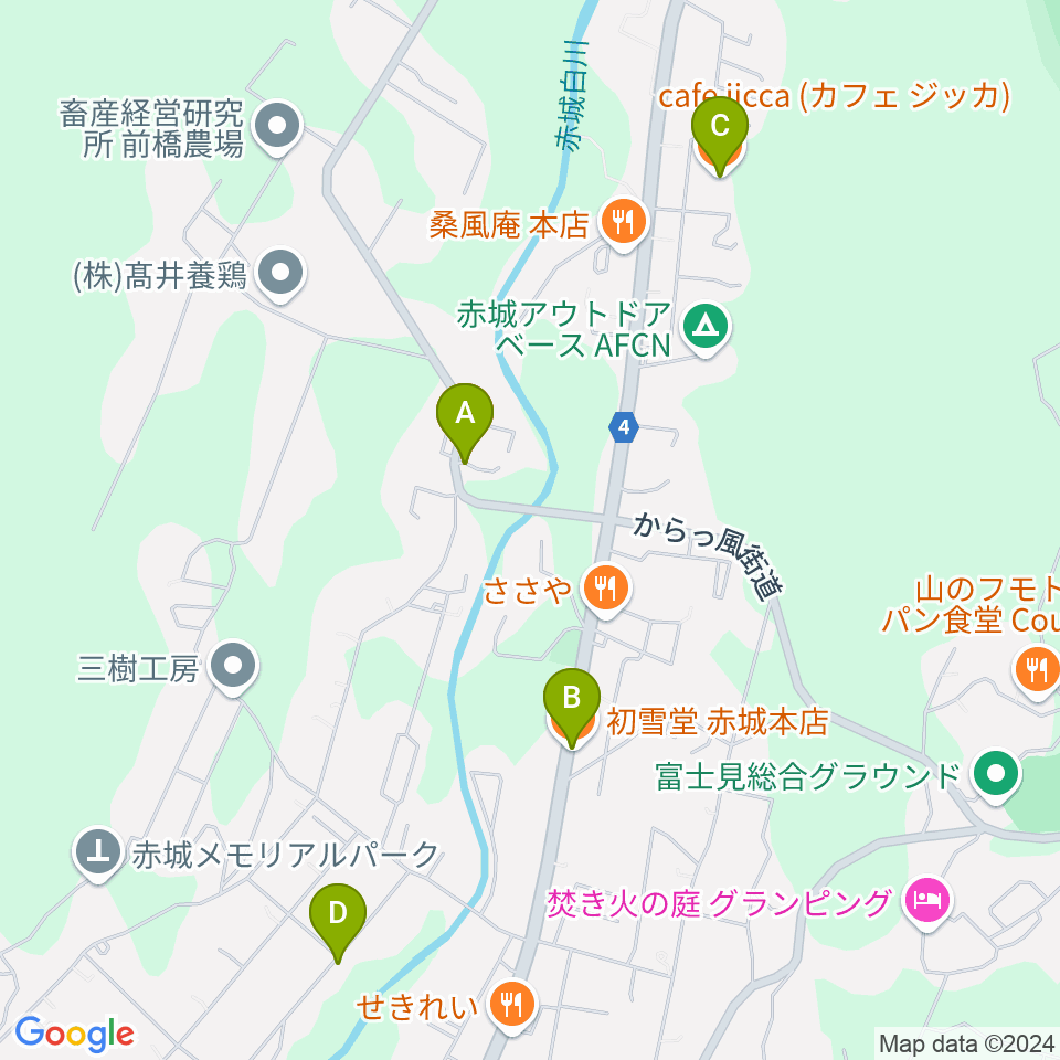 喫茶 虫の音周辺のカフェ一覧地図