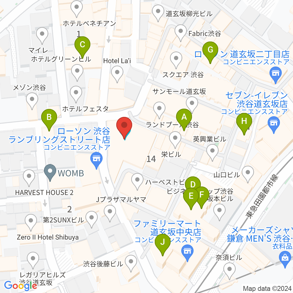 渋谷Spotify O-Crest 周辺のカフェ一覧地図