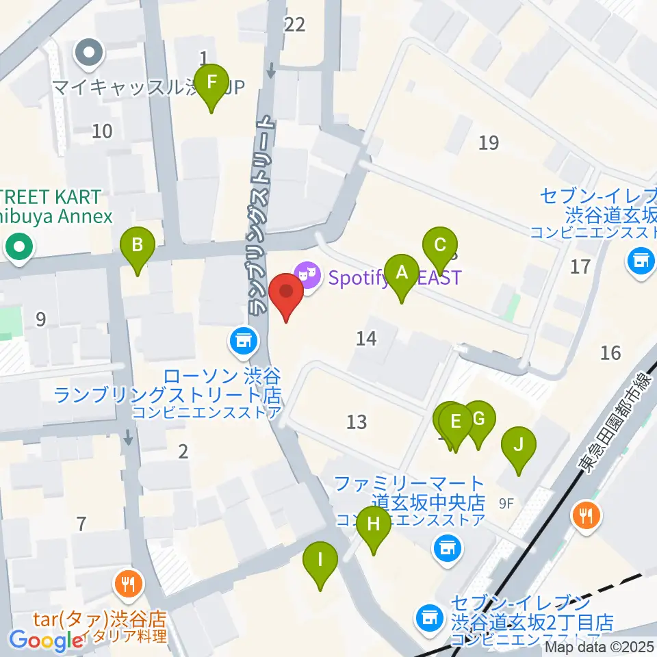 渋谷duo MUSIC EXCHANGE周辺のカフェ一覧地図