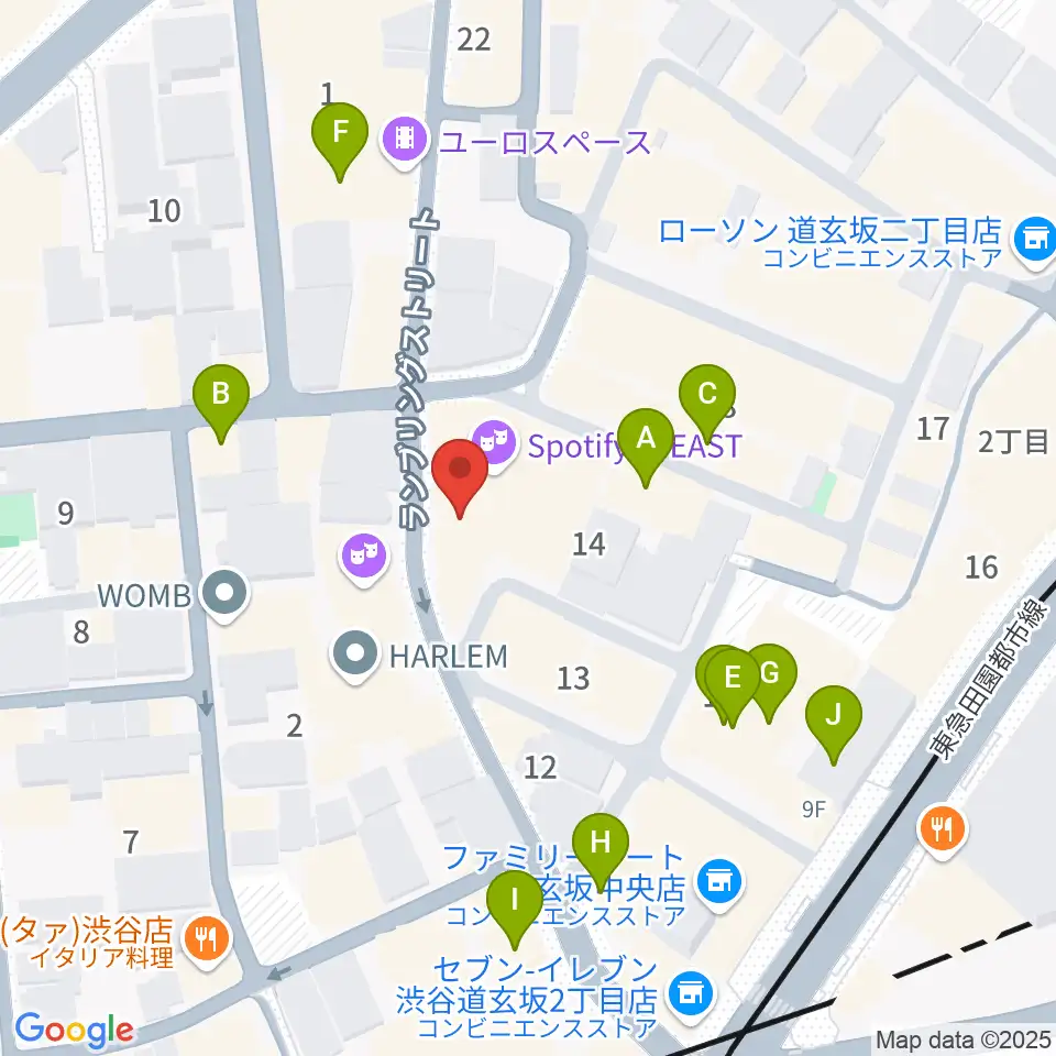 渋谷duo MUSIC EXCHANGE周辺のカフェ一覧地図