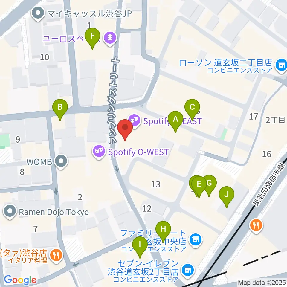 渋谷duo MUSIC EXCHANGE周辺のカフェ一覧地図