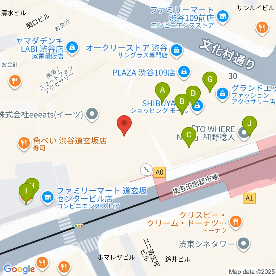 渋谷プレジャープレジャー周辺のカフェ一覧地図