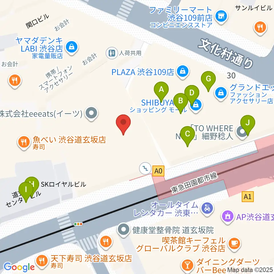 渋谷プレジャープレジャー周辺のカフェ一覧地図