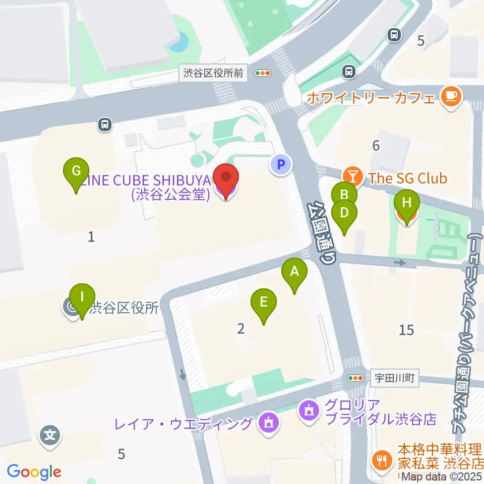 LINE CUBE SHIBUYA周辺のカフェ一覧地図