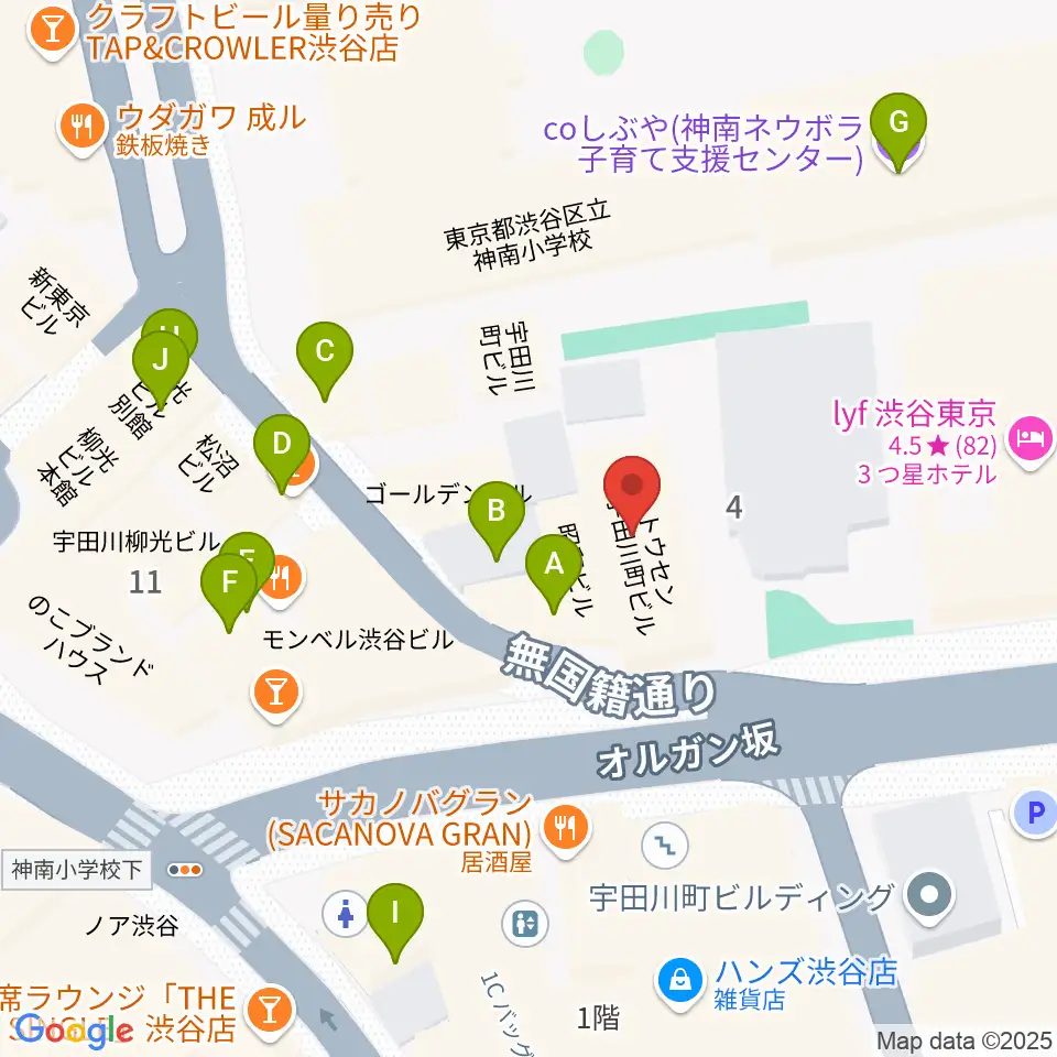 渋谷Milkyway周辺のカフェ一覧地図