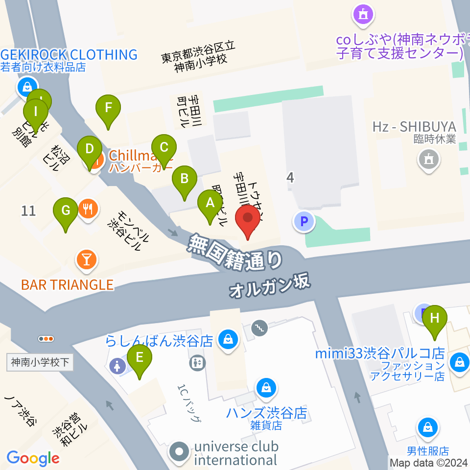 渋谷スターラウンジ周辺のカフェ一覧地図