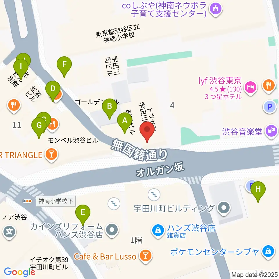 渋谷スターラウンジ周辺のカフェ一覧地図