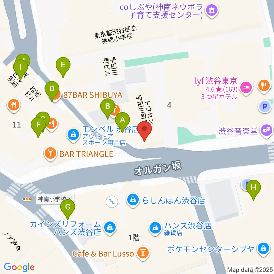 渋谷スターラウンジ周辺のカフェ一覧地図