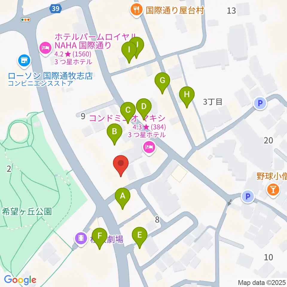 桜坂セントラル周辺のカフェ一覧地図