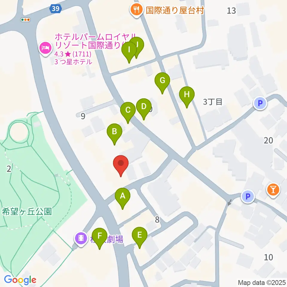桜坂セントラル周辺のカフェ一覧地図