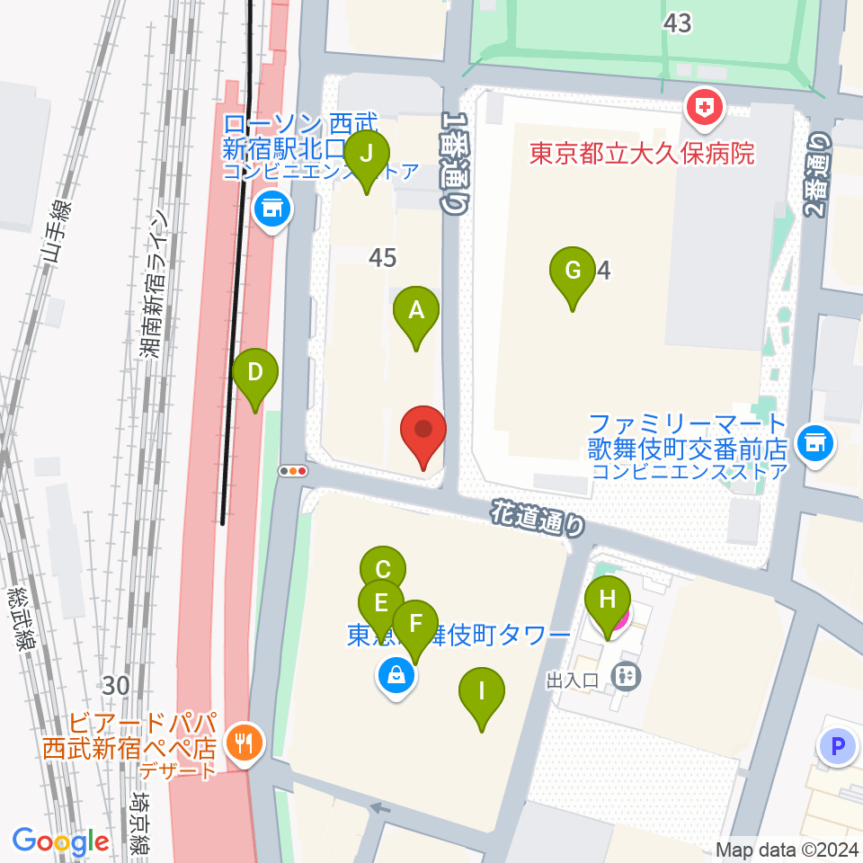 新宿MARZ周辺のカフェ一覧地図