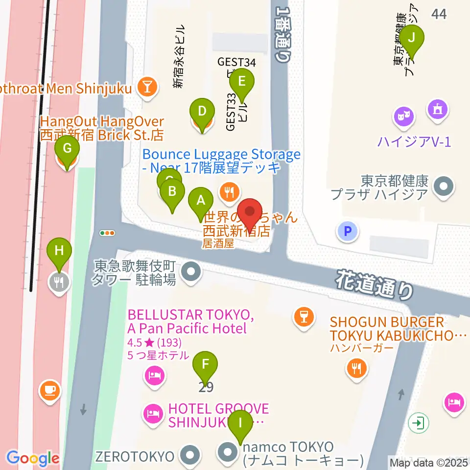 新宿MARZ周辺のカフェ一覧地図