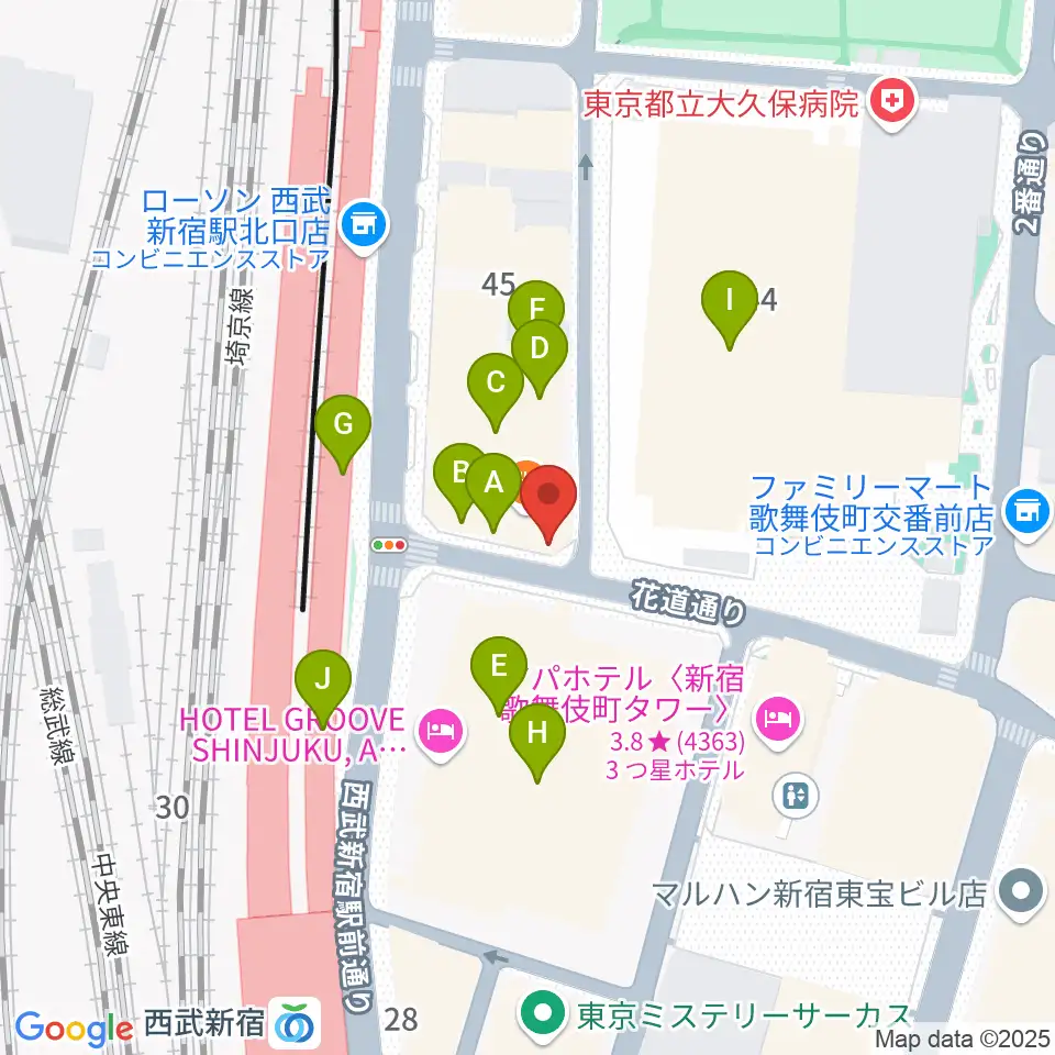 新宿MARZ周辺のカフェ一覧地図