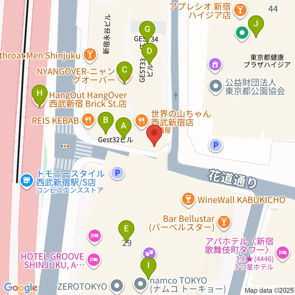 新宿MARZ周辺のカフェ一覧地図