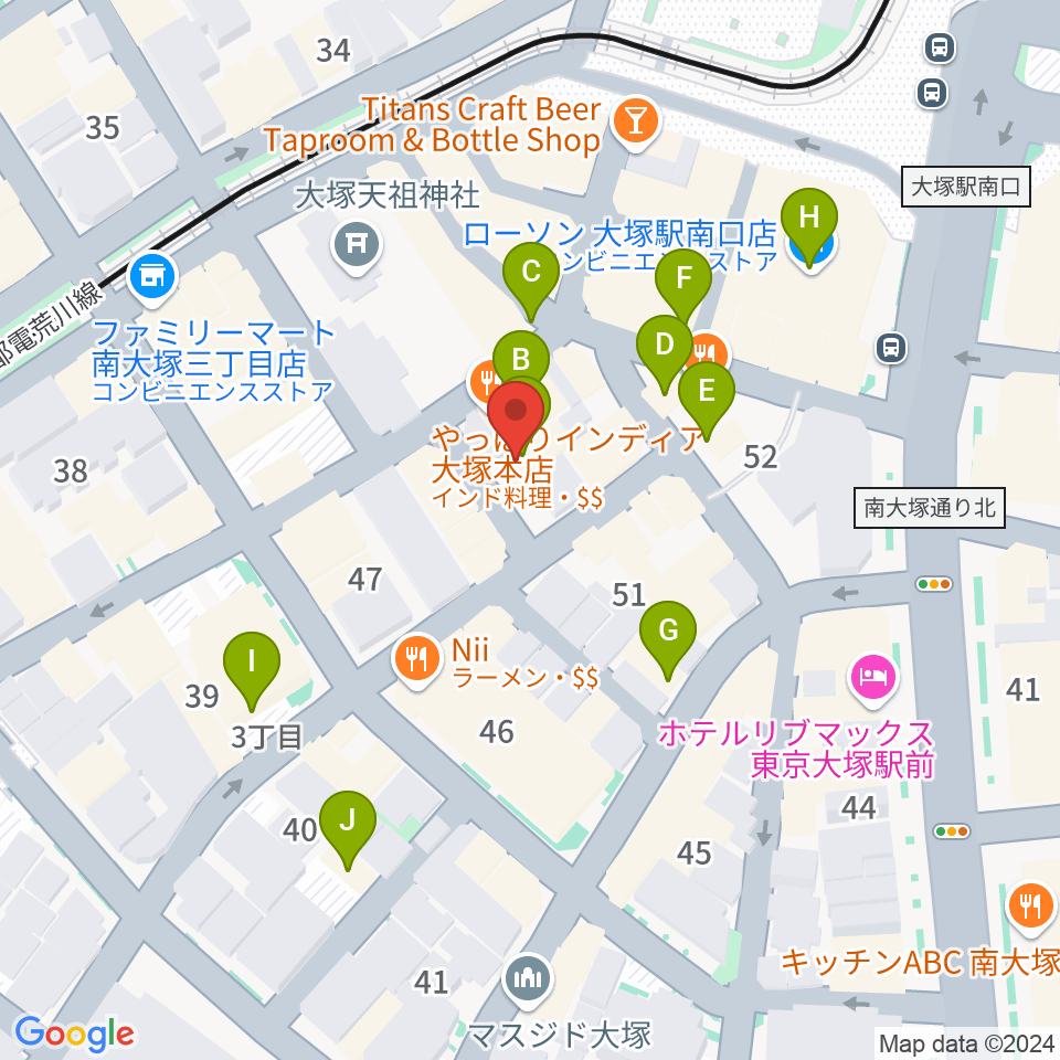 大塚MEETS周辺のカフェ一覧地図