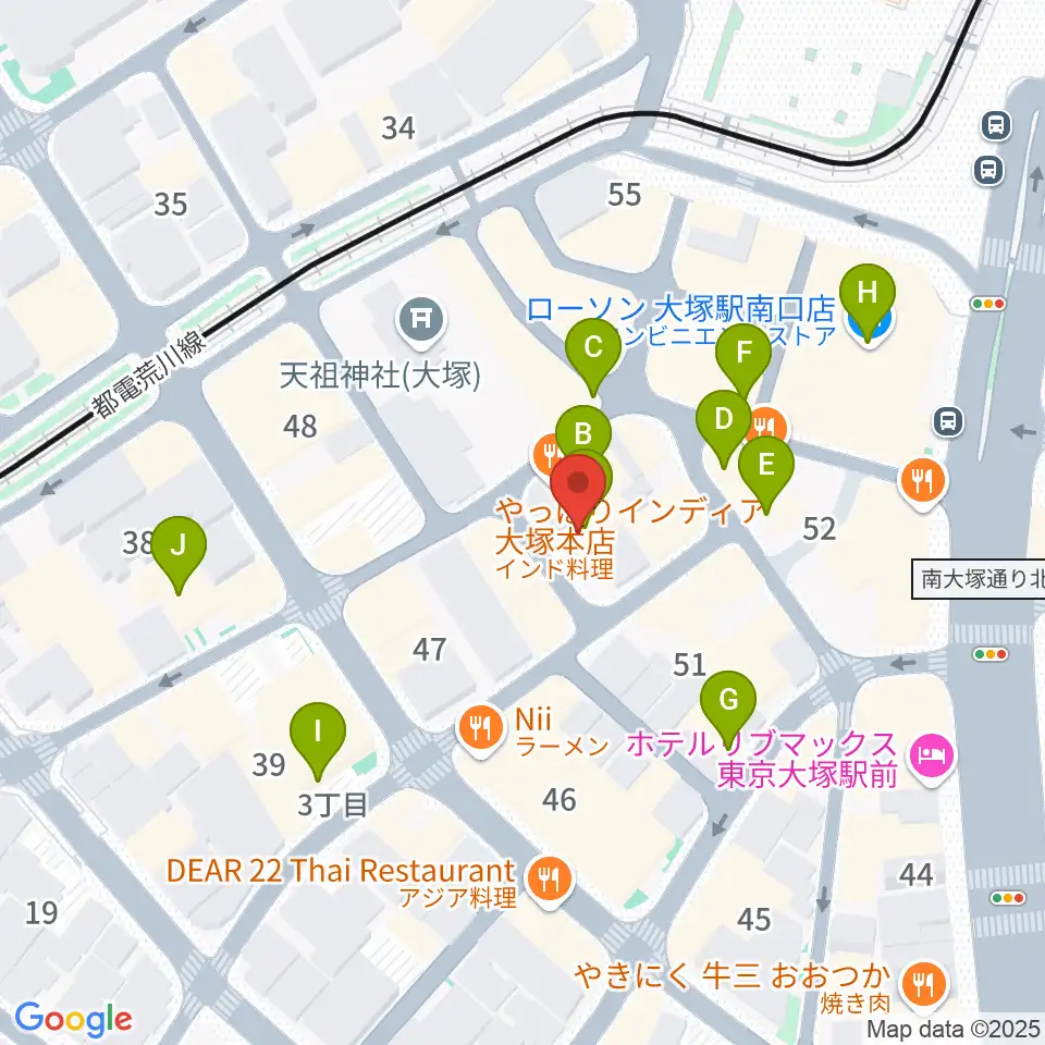 大塚MEETS周辺のカフェ一覧地図