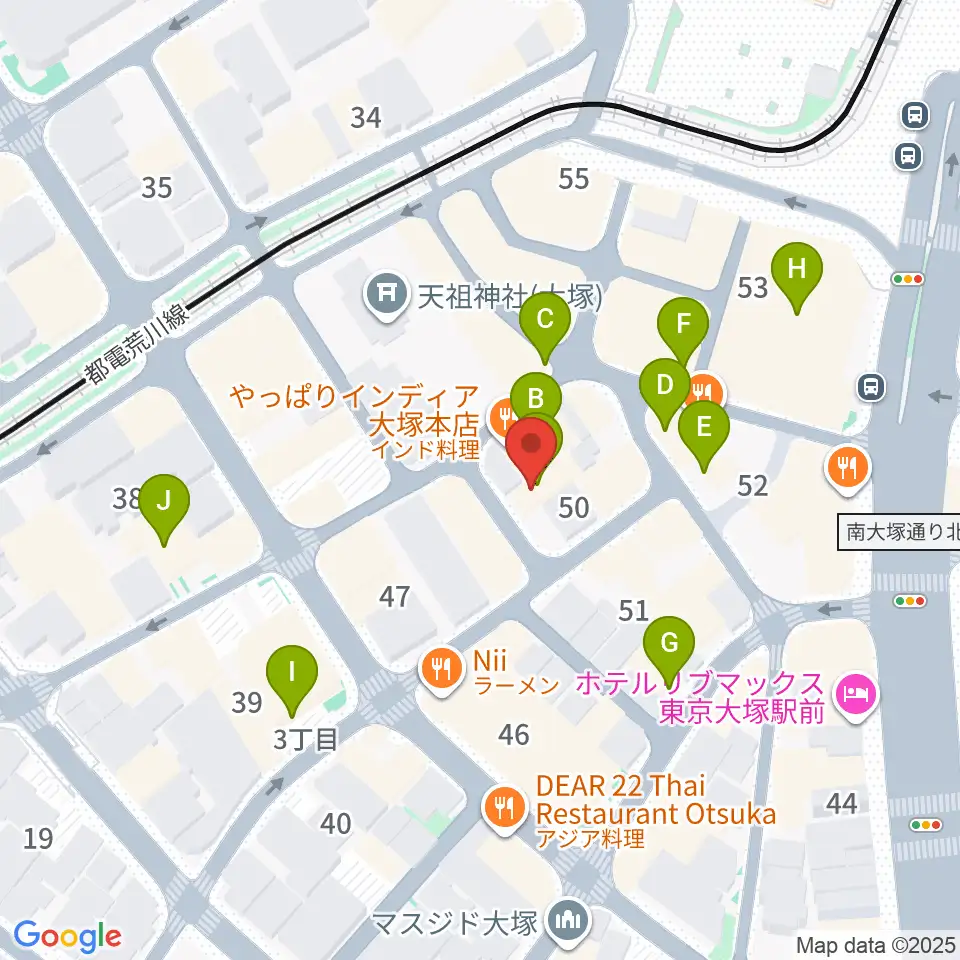 大塚MEETS周辺のカフェ一覧地図