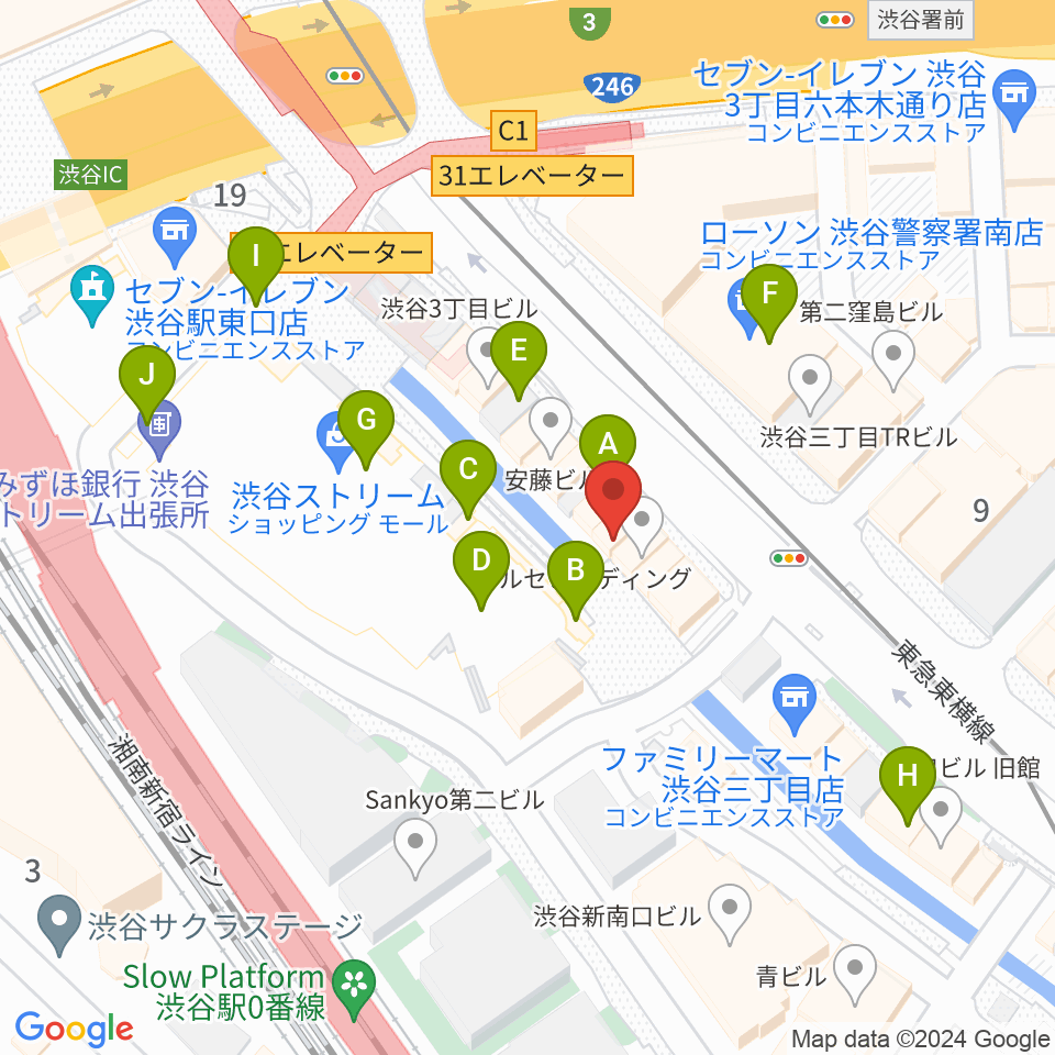 渋谷OTO周辺のカフェ一覧地図