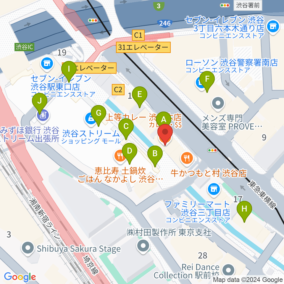 渋谷OTO周辺のカフェ一覧地図