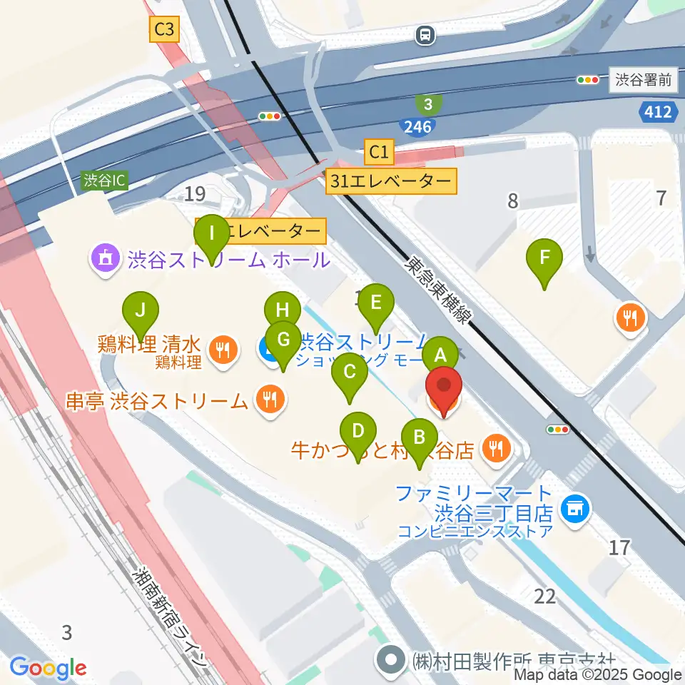 渋谷OTO周辺のカフェ一覧地図