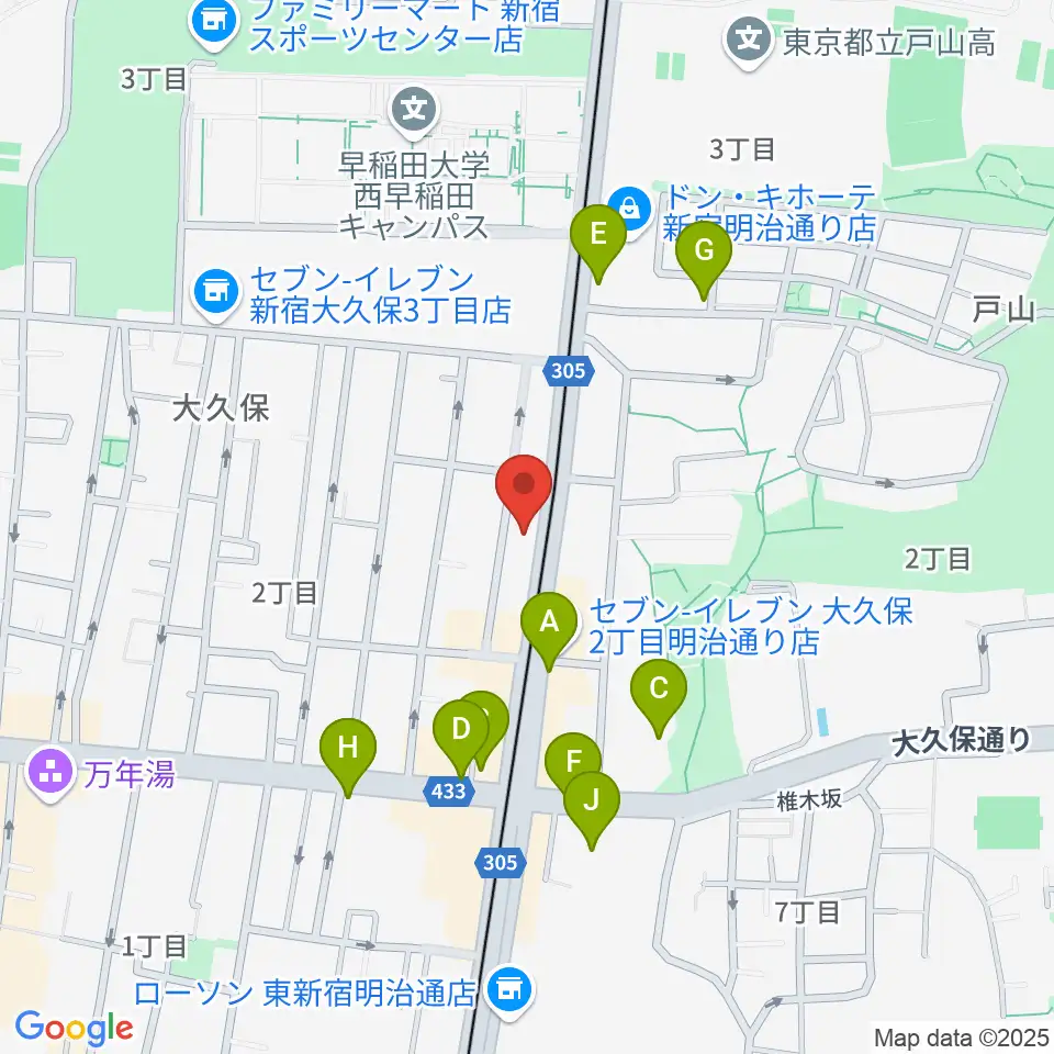 新宿ヘッドパワー周辺のカフェ一覧地図
