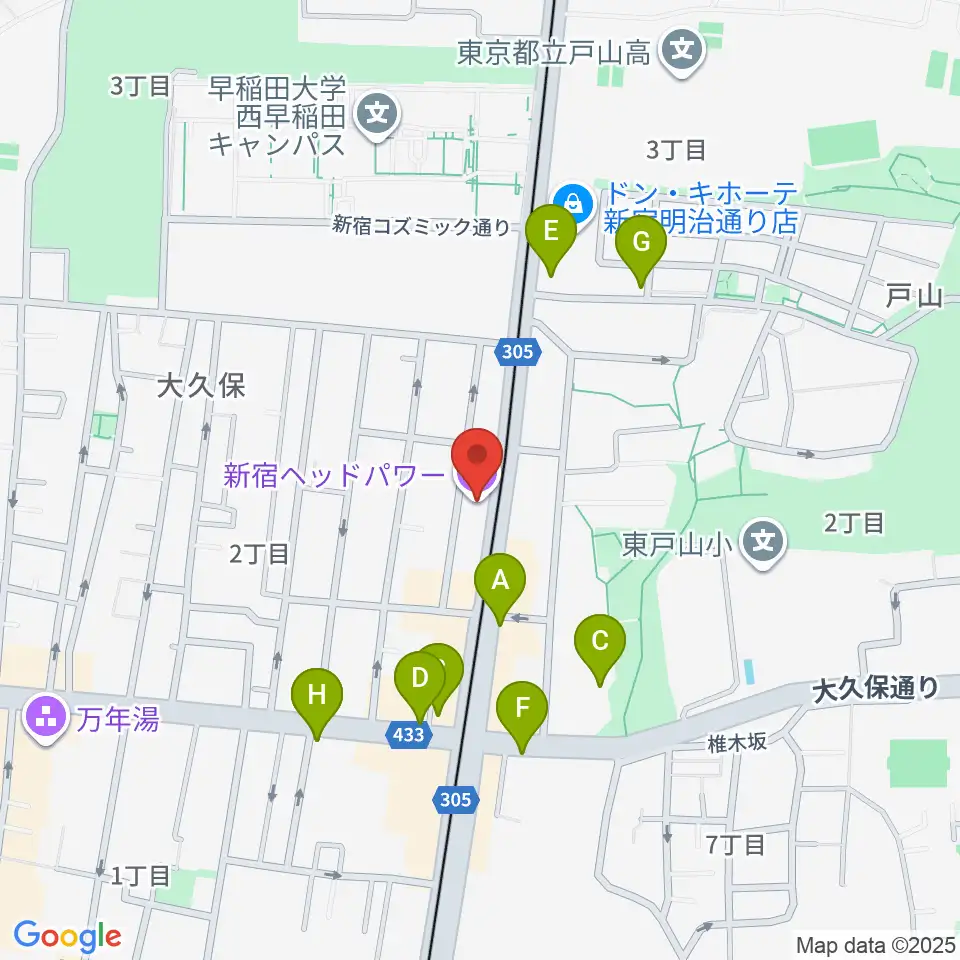 新宿ヘッドパワー周辺のカフェ一覧地図