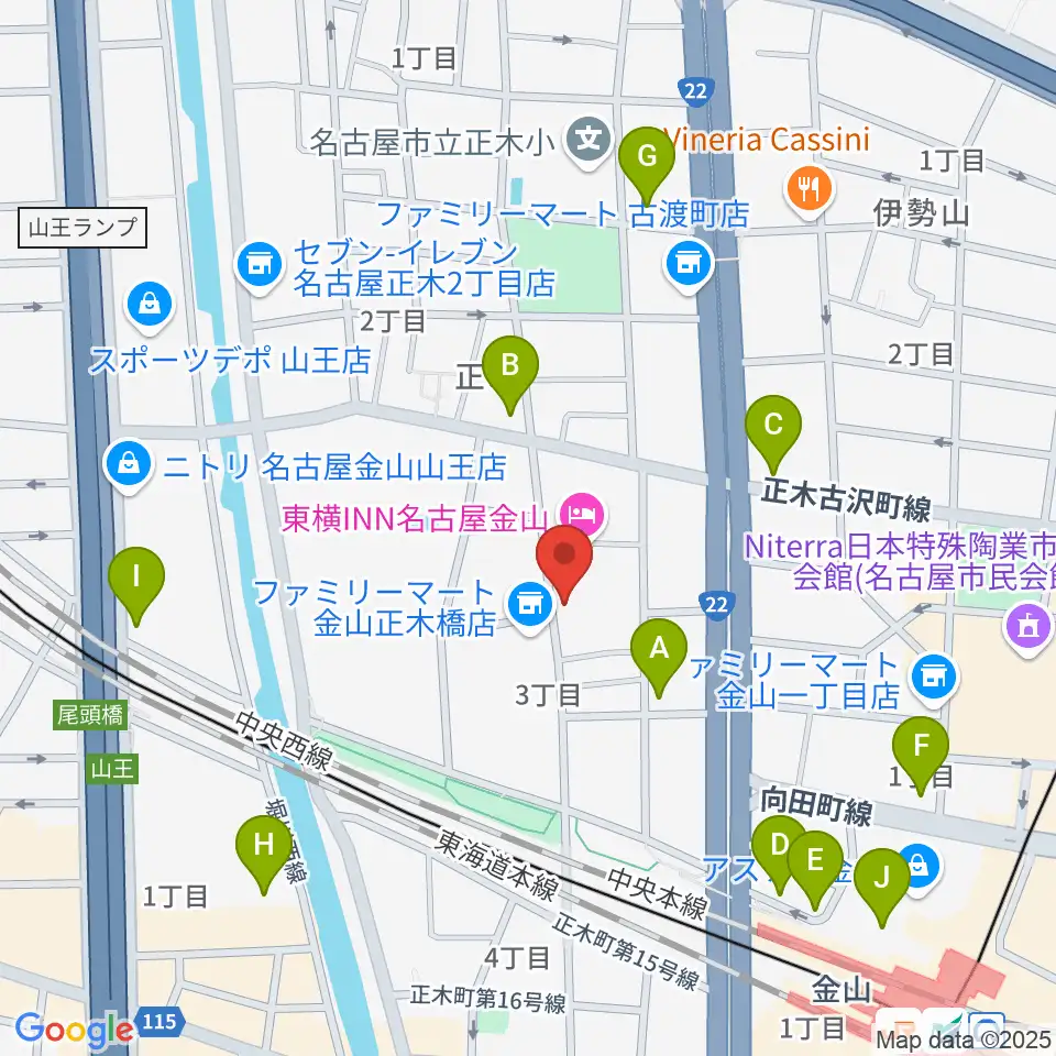 music art BeSoul周辺のカフェ一覧地図