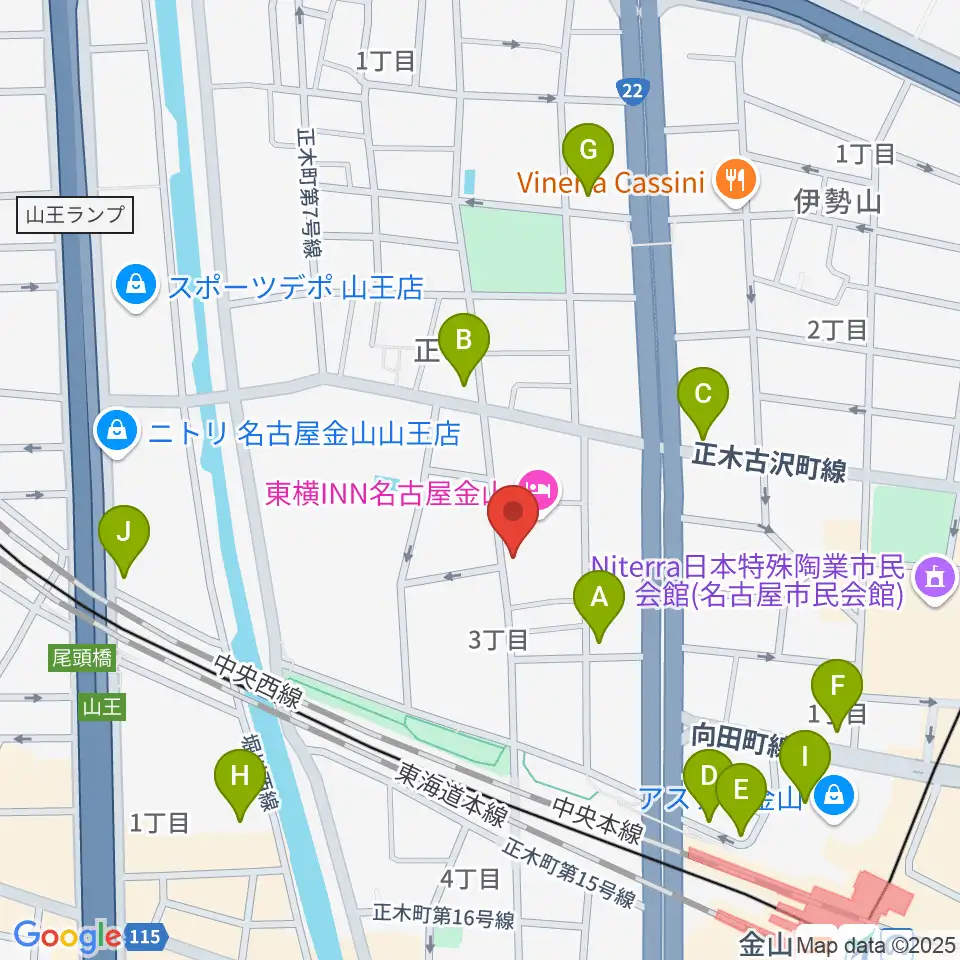 music art BeSoul周辺のカフェ一覧地図