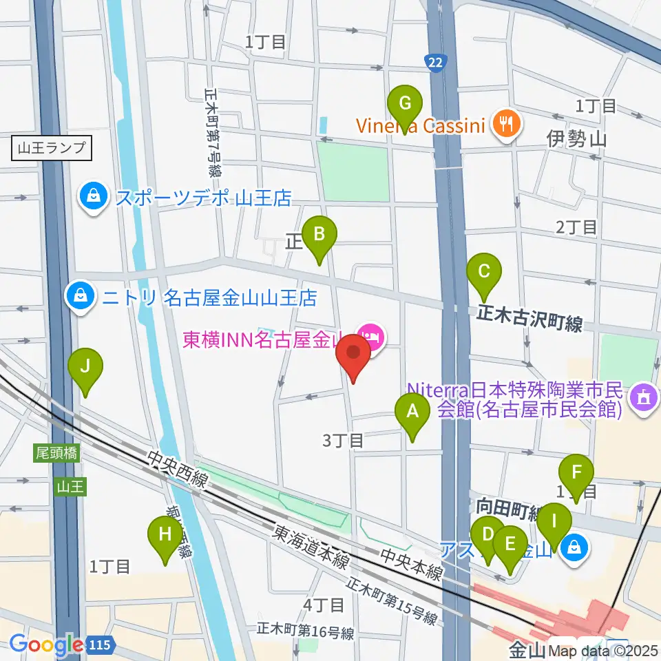 music art BeSoul周辺のカフェ一覧地図