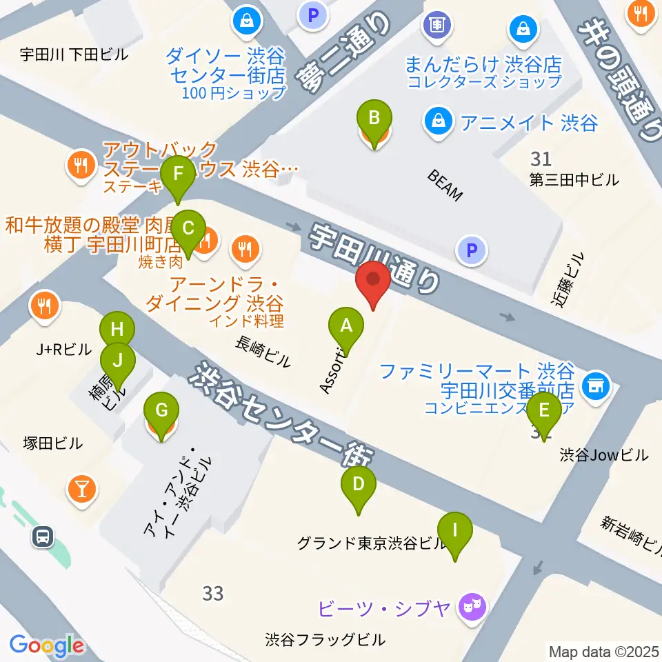 渋谷TAKE OFF 7周辺のカフェ一覧地図