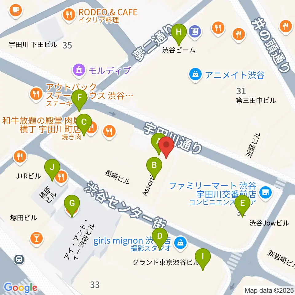 渋谷TAKE OFF 7周辺のカフェ一覧地図