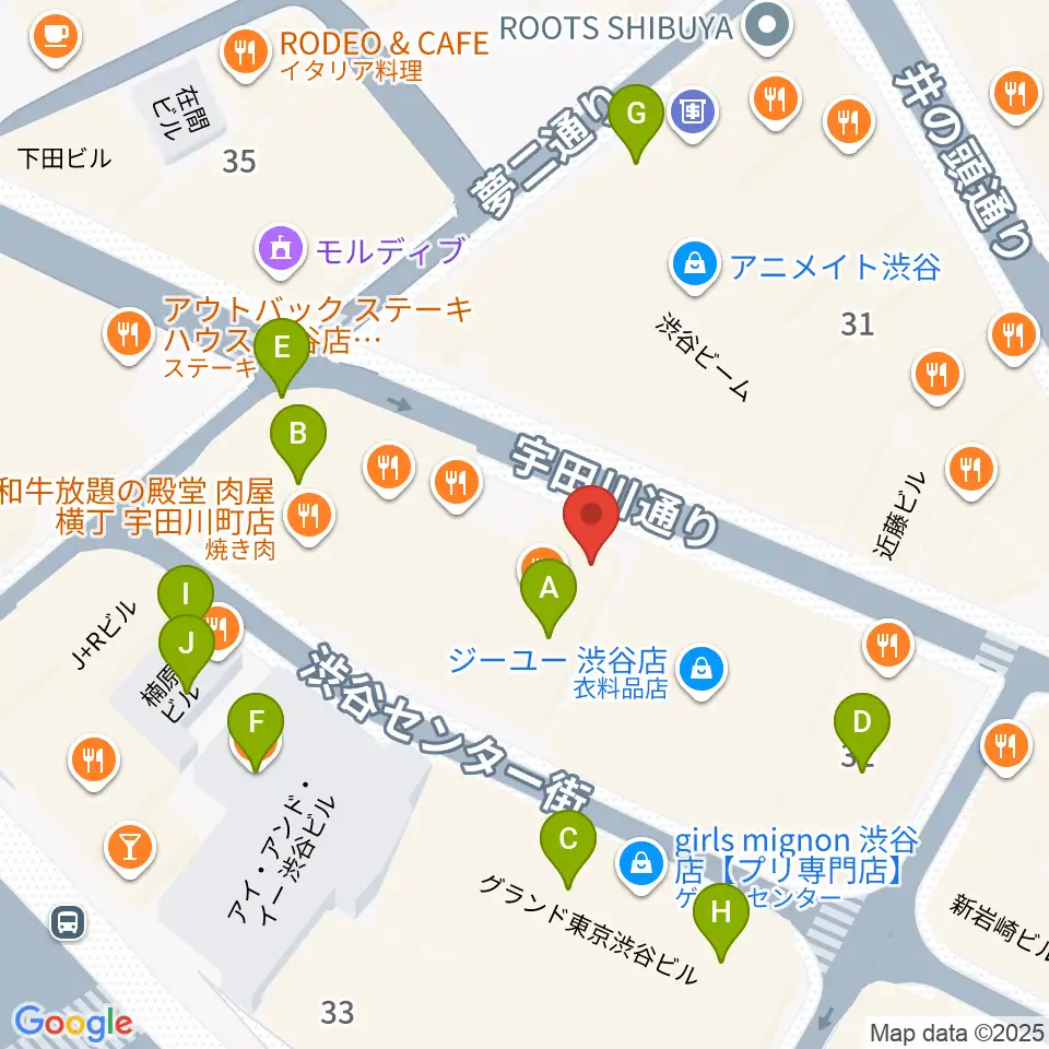 渋谷TAKE OFF 7周辺のカフェ一覧地図