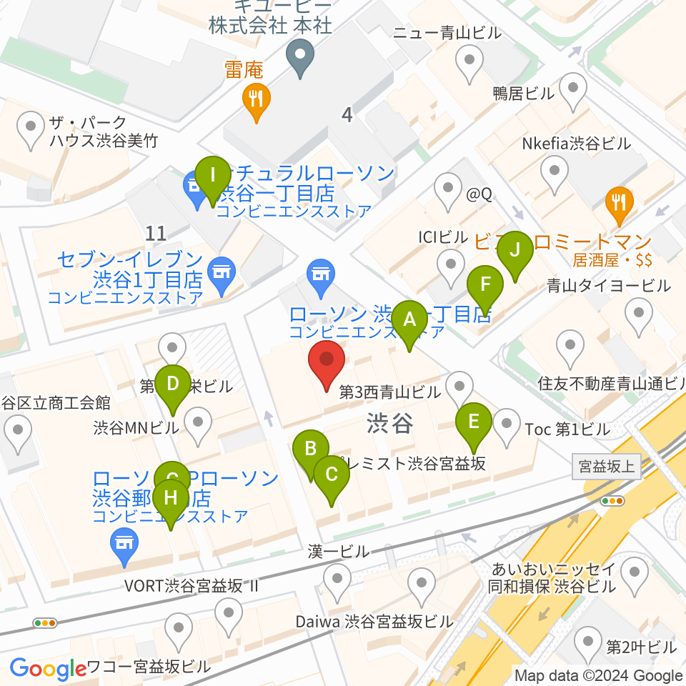 渋谷LUSH周辺のカフェ一覧地図