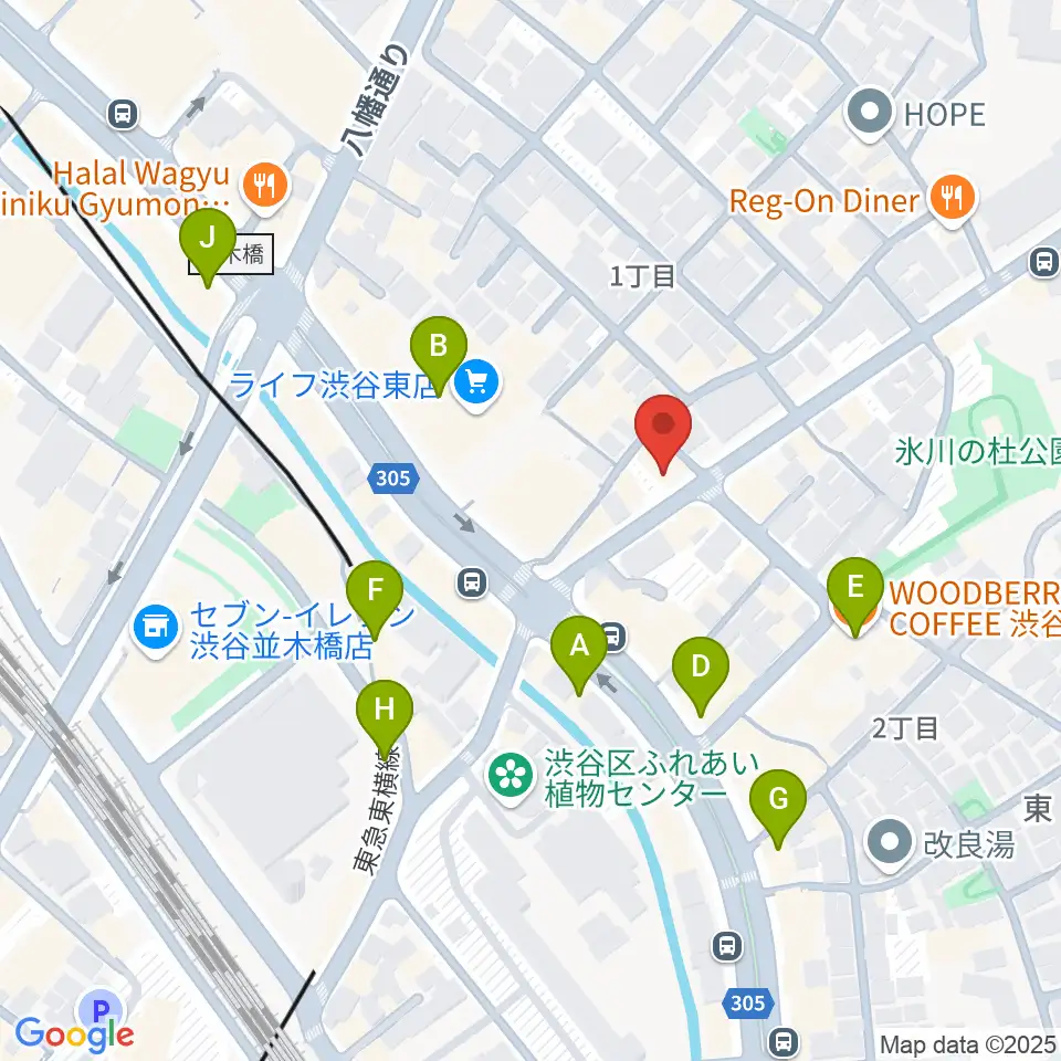 渋谷クラブクロール周辺のカフェ一覧地図