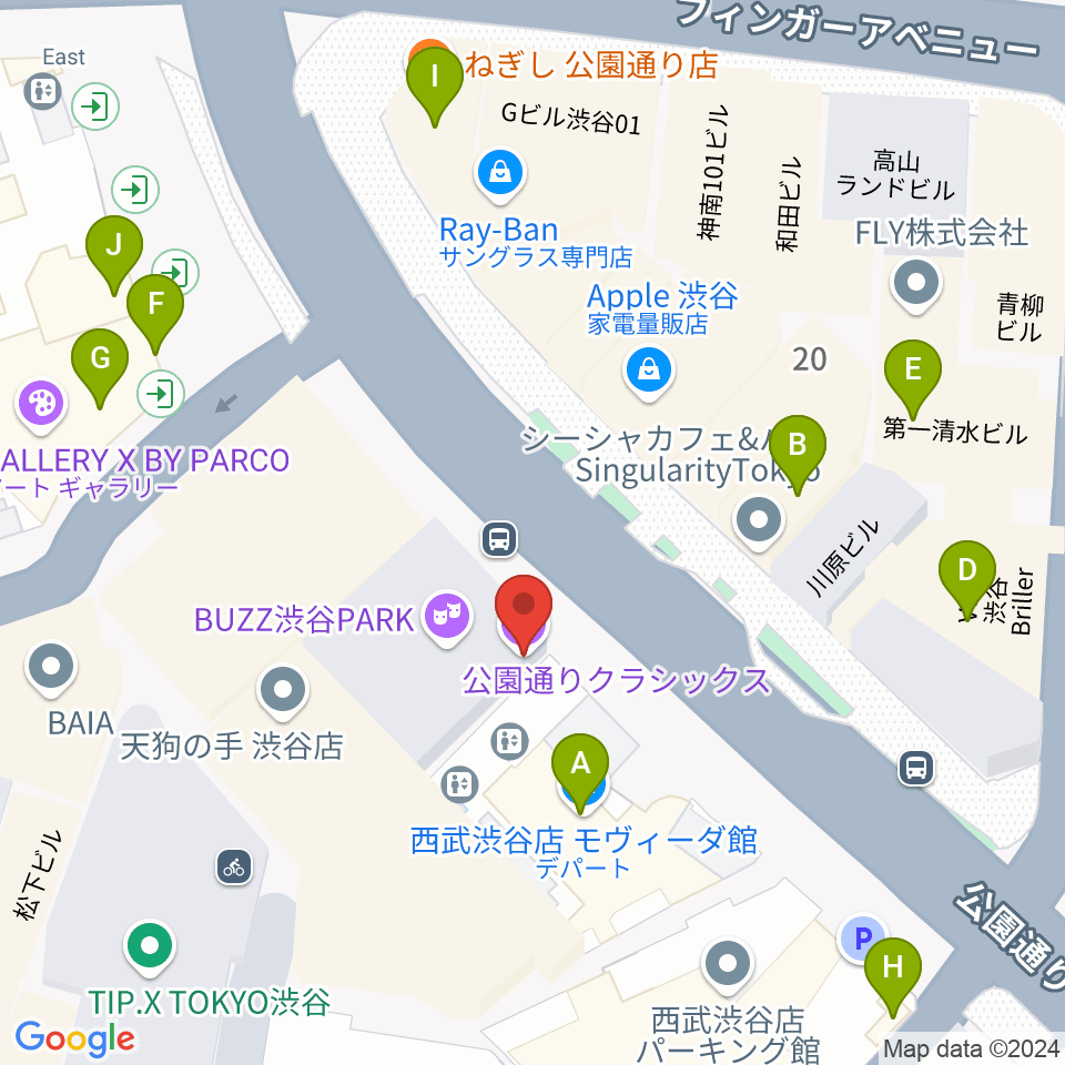 公園通りクラシックス周辺のカフェ一覧地図