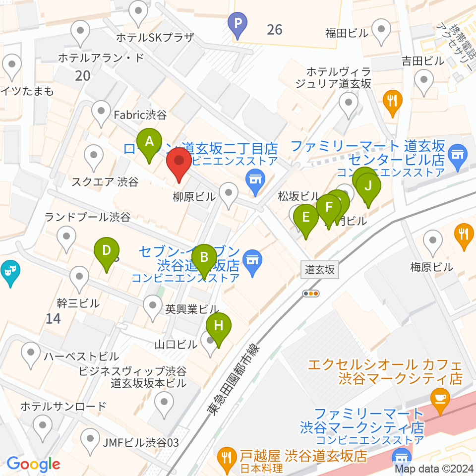 渋谷B.Y.G周辺のカフェ一覧地図