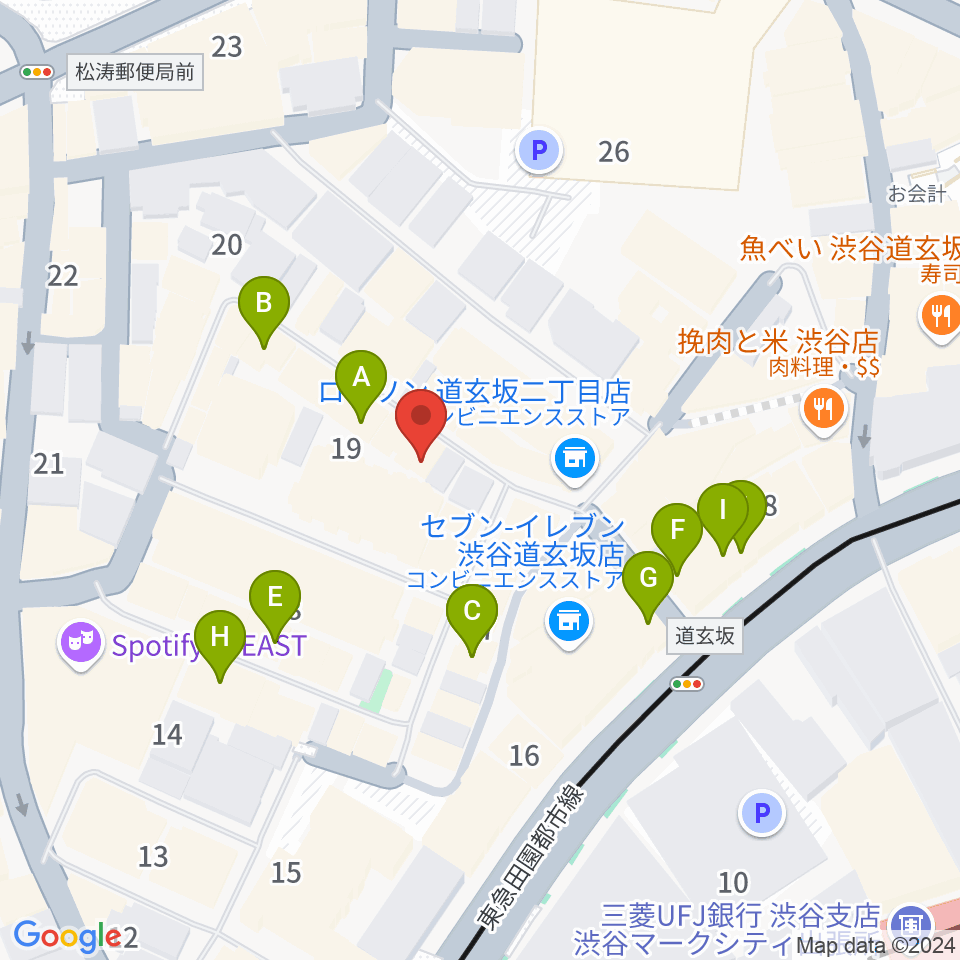 渋谷B.Y.G周辺のカフェ一覧地図