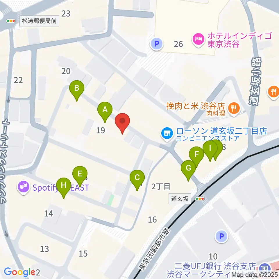 渋谷B.Y.G周辺のカフェ一覧地図