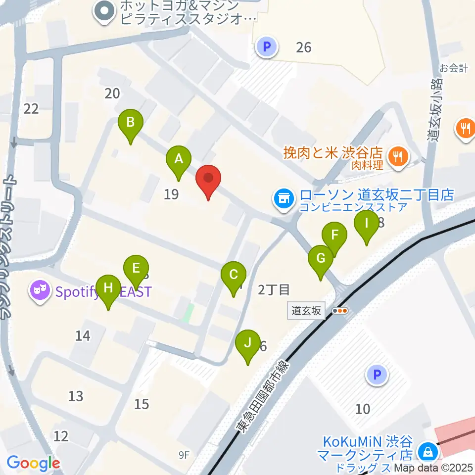 渋谷B.Y.G周辺のカフェ一覧地図