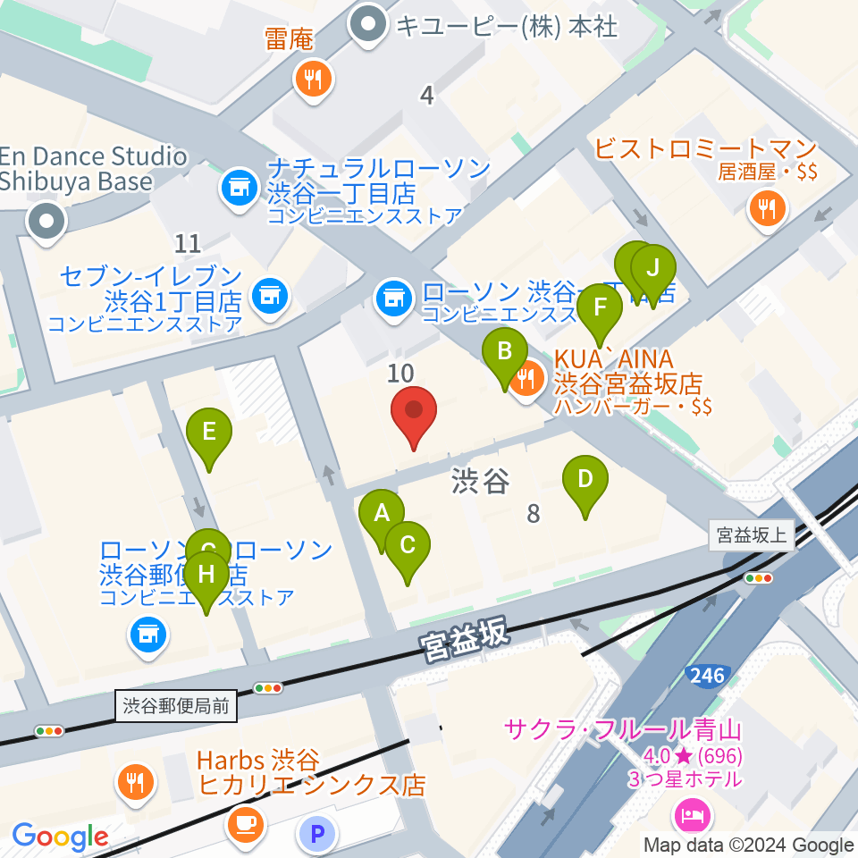 渋谷HOME周辺のカフェ一覧地図